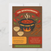 Invitation Famille Jardin Chili Cook Off Potluck Fall Party (Devant)