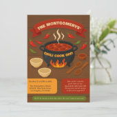 Invitation Famille Jardin Chili Cook Off Potluck Fall Party (Debout devant)