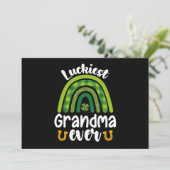 Invitation Famille la plus chanceuse Grand-mère jamais Saint  (Debout devant)