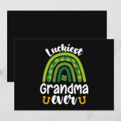 Invitation Famille la plus chanceuse Grand-mère jamais Saint  (Devant / Derrière)