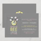 Invitation Famille moderne aux couples d'abeilles Baby shower (Devant / Derrière)