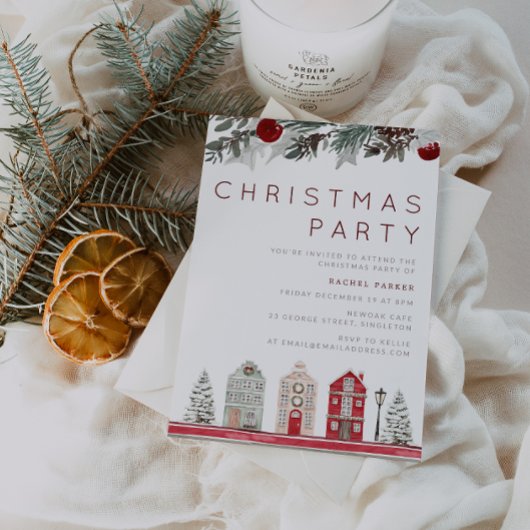 Invitation Famille moderne ou bureau fête de Noël