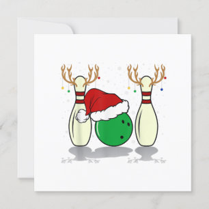 Invitation famille Noël bowling santa xmas
