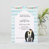 Invitation Famille Pingouin mignonne (Debout devant)