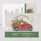 Invitation Famille Retrouvailles Vintage Fleurs de soleil de  (Devant / Derrière)