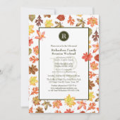 Invitation Famille Réunion camping pique-nique automne monogr (Devant)