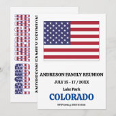 Invitation Famille Réunion 🎉 COLORADO State Map USA (Devant / Derrière)