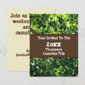 Invitation Famille Réunion Feuille verte Camping Voyage Invit (Devant / Derrière)