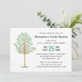 Invitation Famille Réunion Green Tree Aquarelle Moderne (Debout devant)