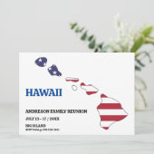 Invitation Famille Réunion 🎉 HAWAII State Map USA Drapeau (Debout devant)