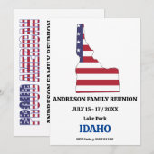 Invitation Famille Réunion 🎉 IDAHO State Map USA Drapeau (Devant / Derrière)