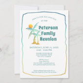 Invitation Famille Réunion Palm Trees Plage Tropical (Devant)