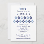 Invitation Famille Réunion Personnalisée Fête Fun Blue (Devant)