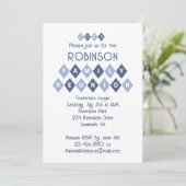 Invitation Famille Réunion Personnalisée Fête Fun Blue (Debout devant)