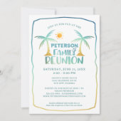 Invitation Famille Réunion Plage Palm Tree Tropical (Devant)