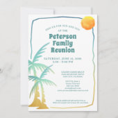 Invitation Famille Réunion Plage Palm Trees Tropical (Devant)