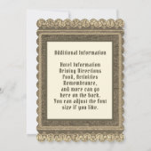 Invitation Famille Reunion Vintage Gold (Dos)