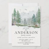 Invitation Famille Reunion Watercolor Forest Camping extérieu (Devant)