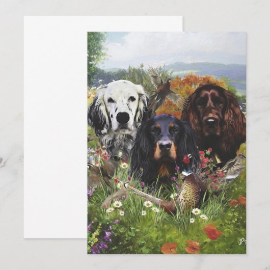 Invitation Famille Setters (Devant / Derrière)