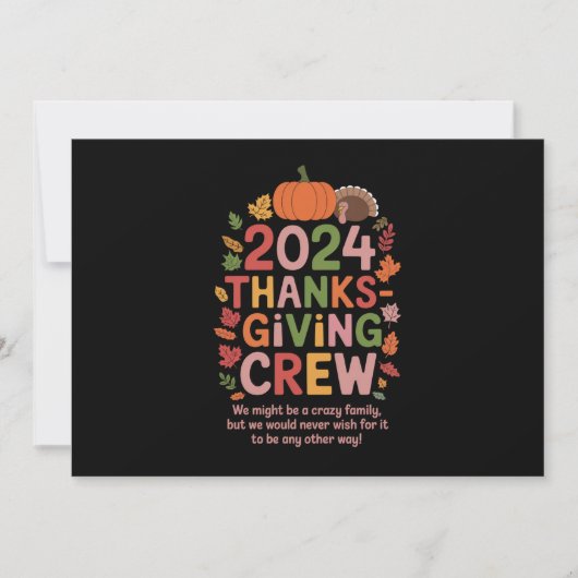 Invitation Famille Thanksgiving 2024 Équipage Turquie corresp (Devant)