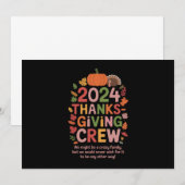 Invitation Famille Thanksgiving 2024 Équipage Turquie corresp (Devant / Derrière)