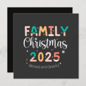 Invitation Family Christmas 2025 Blessed and Grateful (Devant / Derrière)