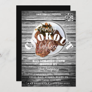 Invitation Family Cookout Barbecue Steak Event Party Flyer