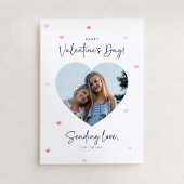 Invitation Family Photo Heart Shape Valentines Day Card