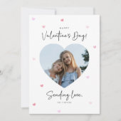 Invitation Family Photo Heart Shape Valentines Day Card (Devant)