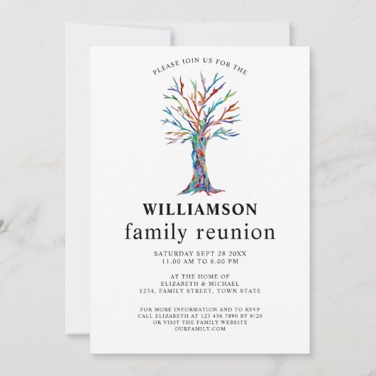 Invitation Family Reunion Family Tree (Devant)