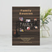 Invitation Family Tree REUNION Photo Collage Rustic Buffalo (Debout devant)
