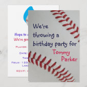 Invitation Fan de baseball-tastic_sports thème fête d'anniver (Devant / Derrière)