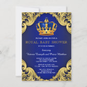 Invitation Fancy Baby shower bleu (Dos)