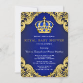 Invitation Fancy Baby shower bleu (Dos)