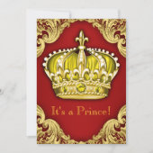 Invitation Fancy Baby shower rouge (Devant)
