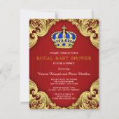 Invitation Fancy Baby shower rouge (Dos)