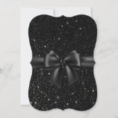 Invitation Fancy Black pailletés poupée anniversaire (Dos)
