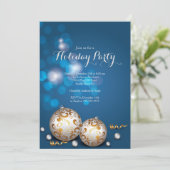 Invitation Fancy Blue Bokeh Lights (Debout devant)