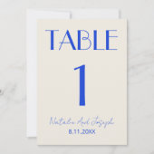 Invitation  Fancy Blue Ivory Old Money Wedding Table Number (Devant)