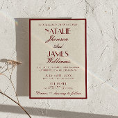 Invitation Fancy Burgundy Cream Classy Old Money Wedding