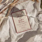 Invitation Fancy Burgundy Cream Classy Old Money Wedding