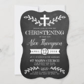 Invitation Fancy Chalkboard Cross & Folitening (Devant)