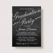 Invitation Fancy Chalkboard Typography Graduation Party