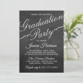 Invitation Fancy Chalkboard Typography Graduation Party (Debout devant)