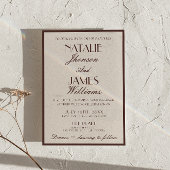 Invitation Fancy Chocolate Brown Old Money All In One Wedding