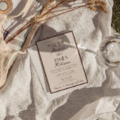 Invitation Fancy Chocolate Brown Old Money All In One Wedding