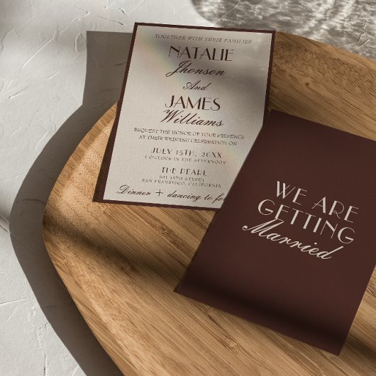 Invitation Fancy Chocolate Brown Old Money Retro Wedding
