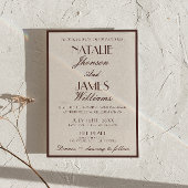 Invitation Fancy Chocolate Brown Old Money Retro Wedding