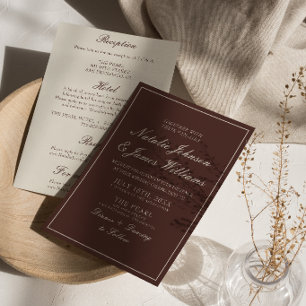 Invitation Fancy Chocolate Marron Vieille Fortune Tout En Un