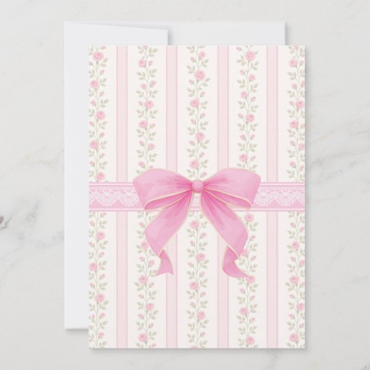 Invitation Fancy Coquette Sweet 16 Rose Bow Anniversaire (Dos)